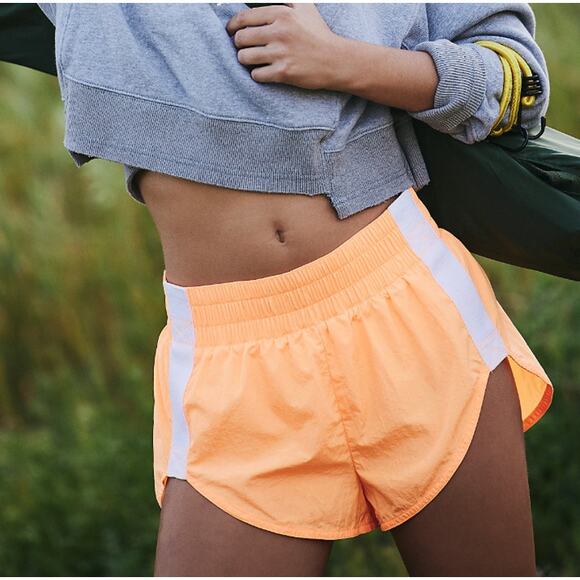 FP MOVEMENT Trail Angel Shorts Elastic Waist High Rise Neon Orange Womens Size M - Picture 1 of 8